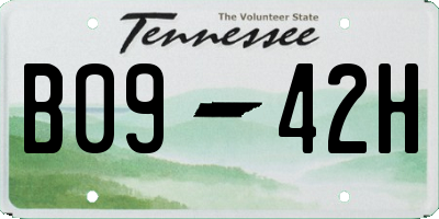 TN license plate B0942H