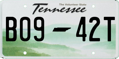TN license plate B0942T