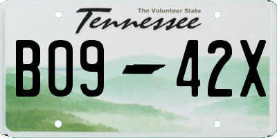 TN license plate B0942X
