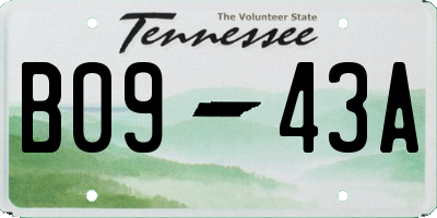 TN license plate B0943A