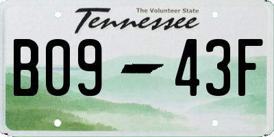 TN license plate B0943F