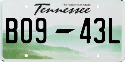TN license plate B0943L