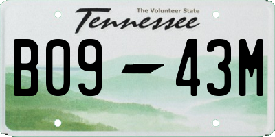 TN license plate B0943M