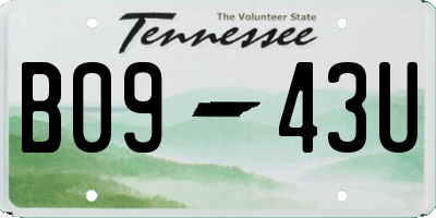 TN license plate B0943U