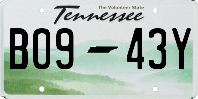TN license plate B0943Y