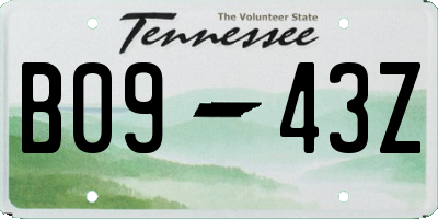 TN license plate B0943Z