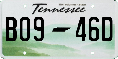 TN license plate B0946D