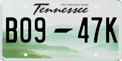 TN license plate B0947K