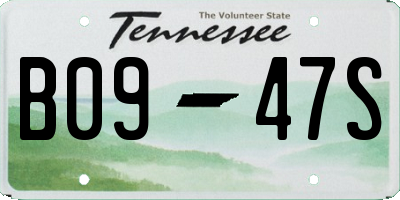 TN license plate B0947S