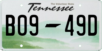 TN license plate B0949D