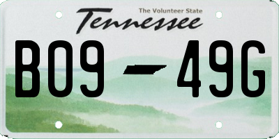 TN license plate B0949G
