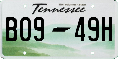 TN license plate B0949H