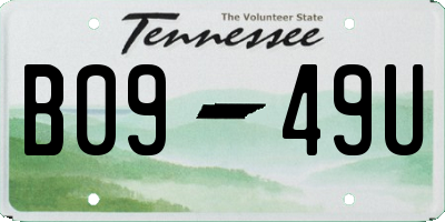 TN license plate B0949U