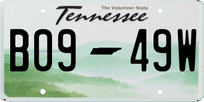 TN license plate B0949W