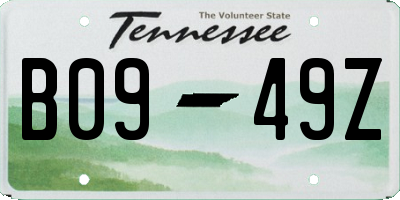 TN license plate B0949Z