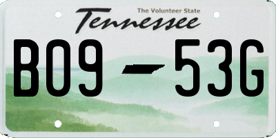 TN license plate B0953G