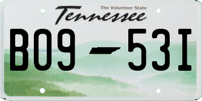 TN license plate B0953I