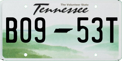 TN license plate B0953T