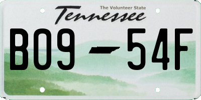 TN license plate B0954F