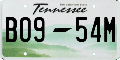 TN license plate B0954M