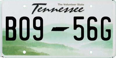 TN license plate B0956G