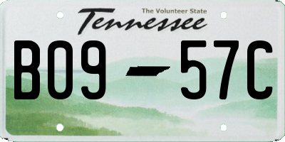 TN license plate B0957C