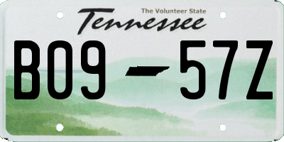 TN license plate B0957Z