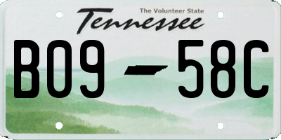 TN license plate B0958C