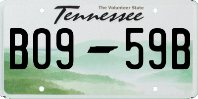 TN license plate B0959B