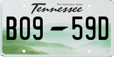 TN license plate B0959D