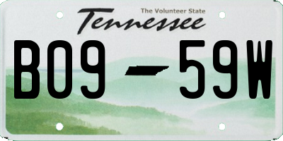 TN license plate B0959W