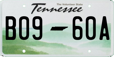 TN license plate B0960A