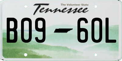 TN license plate B0960L