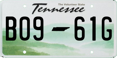 TN license plate B0961G