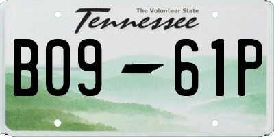 TN license plate B0961P