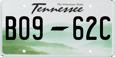 TN license plate B0962C