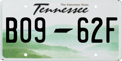TN license plate B0962F