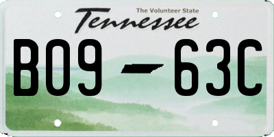 TN license plate B0963C