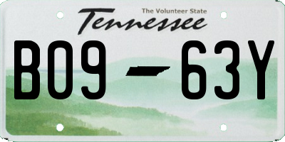 TN license plate B0963Y