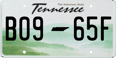 TN license plate B0965F