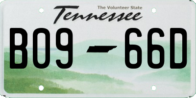 TN license plate B0966D