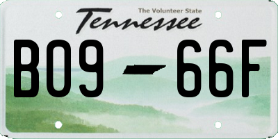 TN license plate B0966F