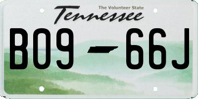 TN license plate B0966J