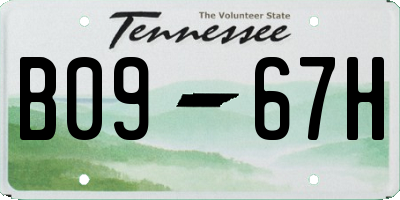 TN license plate B0967H