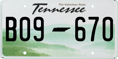 TN license plate B0967O