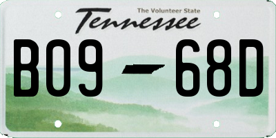 TN license plate B0968D