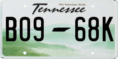 TN license plate B0968K