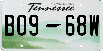 TN license plate B0968W