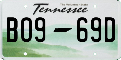 TN license plate B0969D