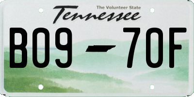 TN license plate B0970F